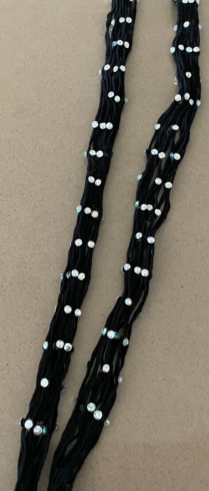 Fishnet Pantyhose Black Crystal Embellished Stretch Big Elastic Tights NEW