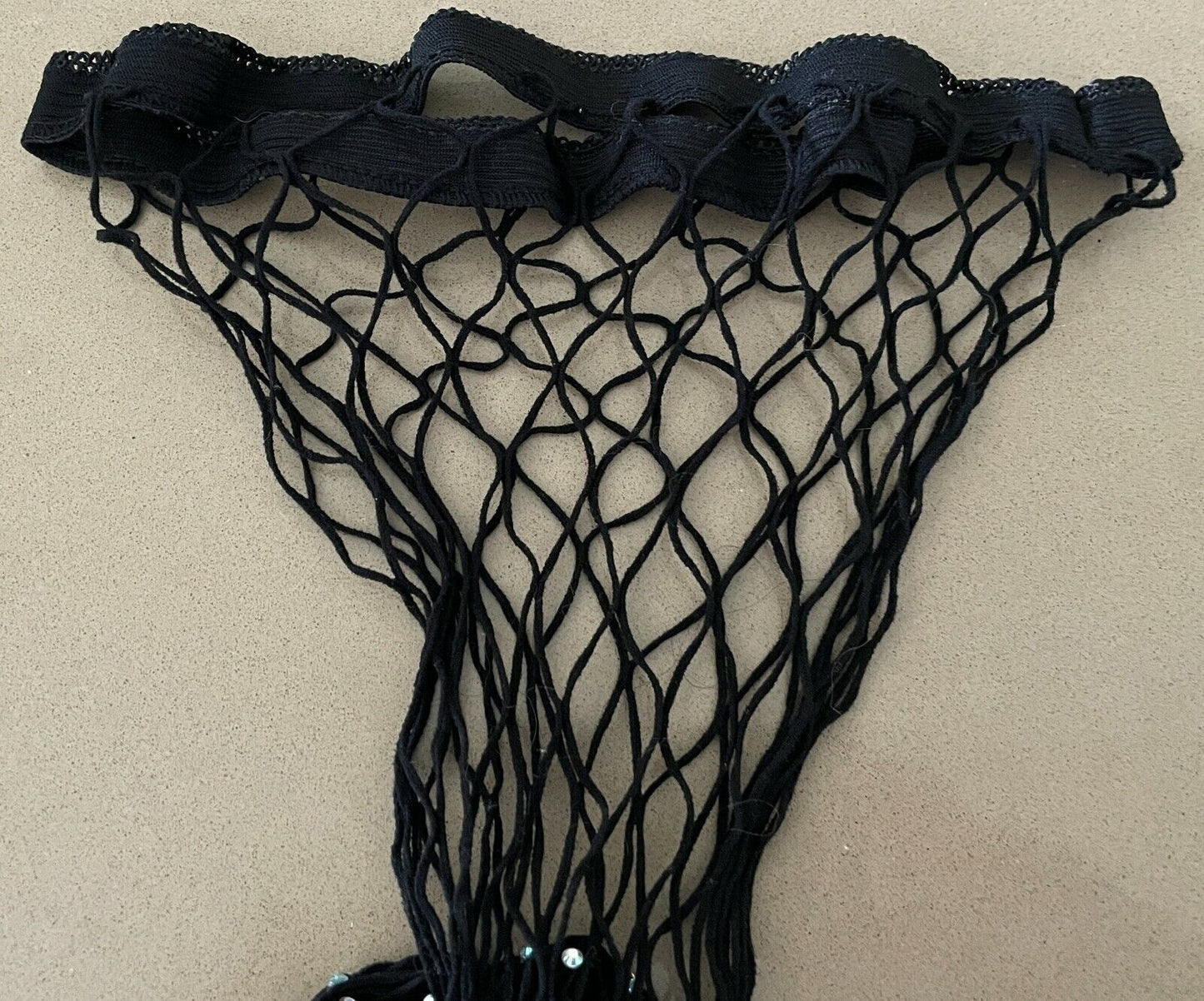Fishnet Pantyhose Black Crystal Embellished Stretch Big Elastic Tights NEW