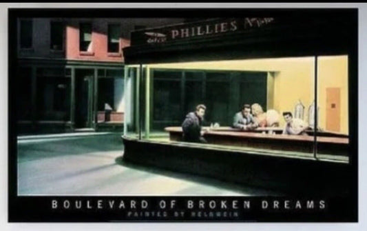 Framed Print BOULEVARD OF BROKEN DREAMS Art 92x56cm in Elvis Marilyn Bogart Dean