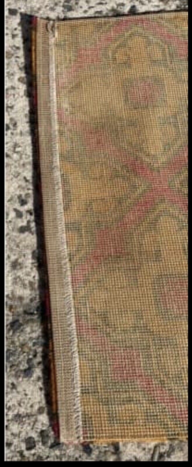 FLOOR RUG 1970s 140cm Orange Red Geometric Pattern Hall Runner Carpet AE246