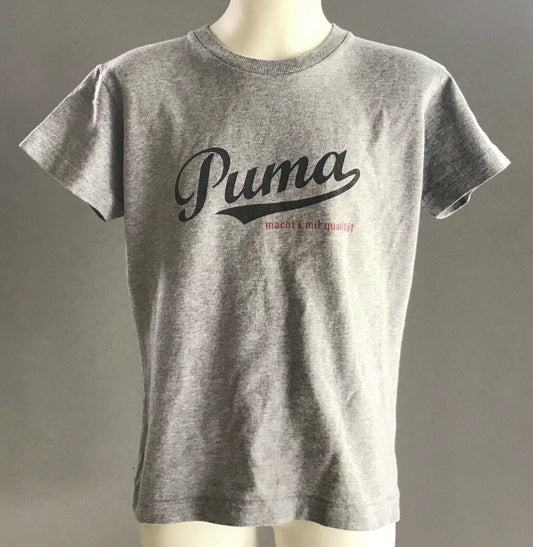 Girls PUMA Tee Athleisure Grey Short Sleeve T shirt Size S AU 8 Sports Gym
