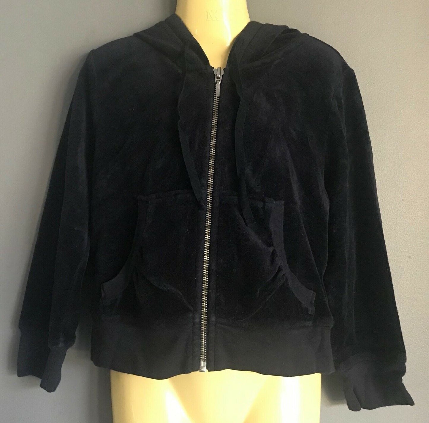 Girls COUNTRY ROAD Jacket Navy Blue Velour Hoody Zip Front Jacket Size 4 Hoodie