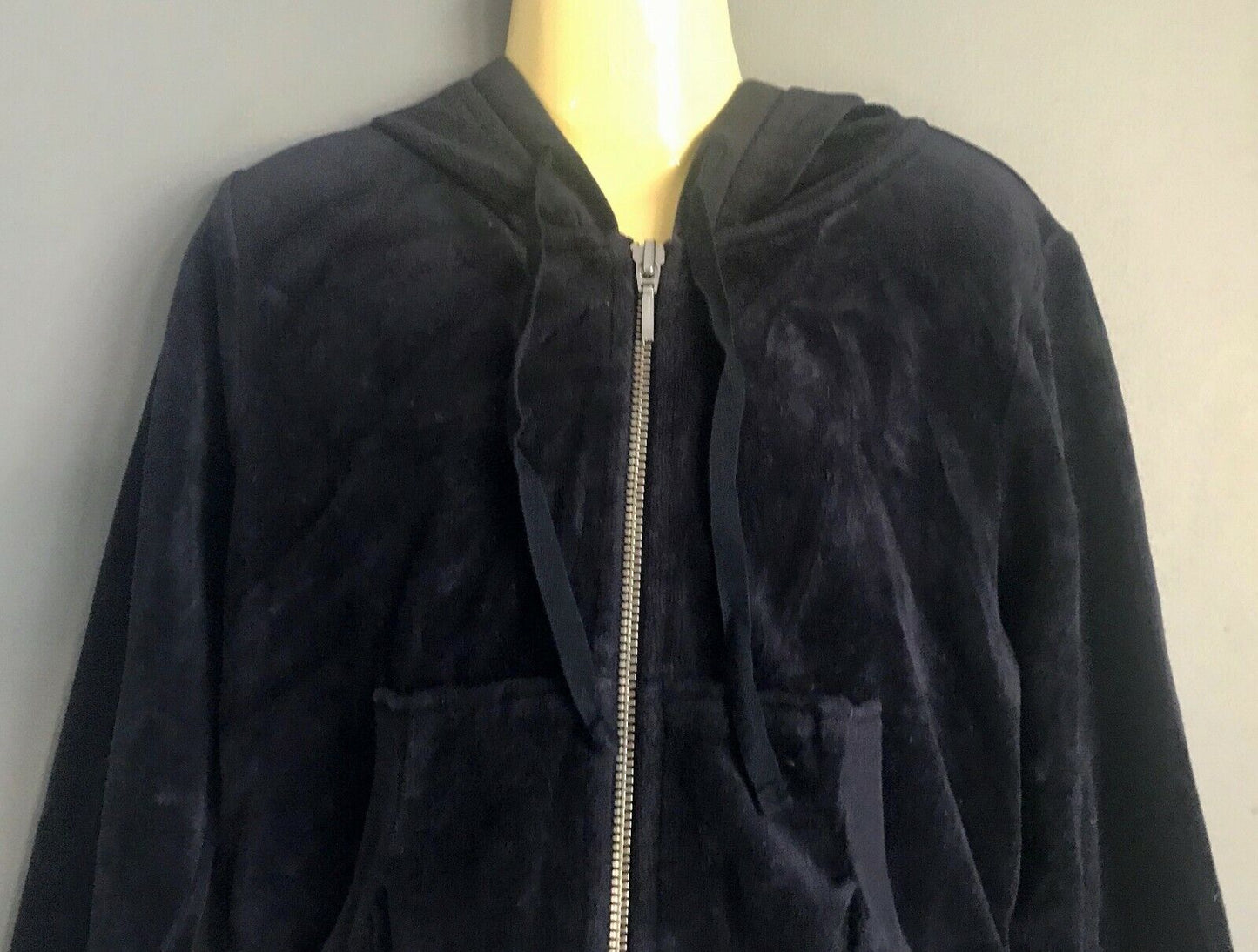 Girls COUNTRY ROAD Jacket Navy Blue Velour Hoody Zip Front Jacket Size 4 Hoodie