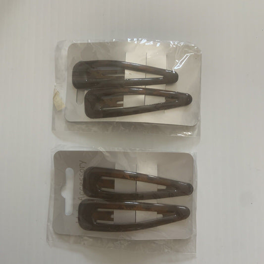 HAIR CLIP X6 Bendy Metal Snap Slide Hairpin 70mm Tortoiseshell Large #5 NEW