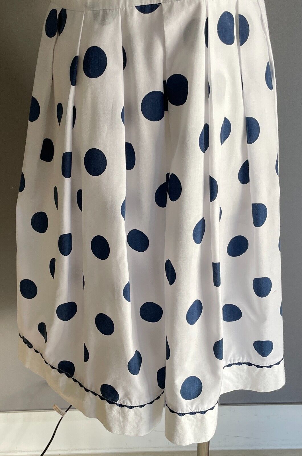 JESSE Sailor Dress White & Blue Polka Dot Girls Size 10 Collar Short Sleeves