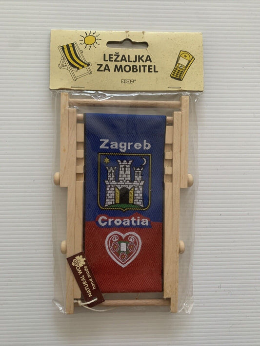 Ležaljka Za Mobitel Zagreb Croatia Natural Wood Deck Chair Mobile Holder NEW