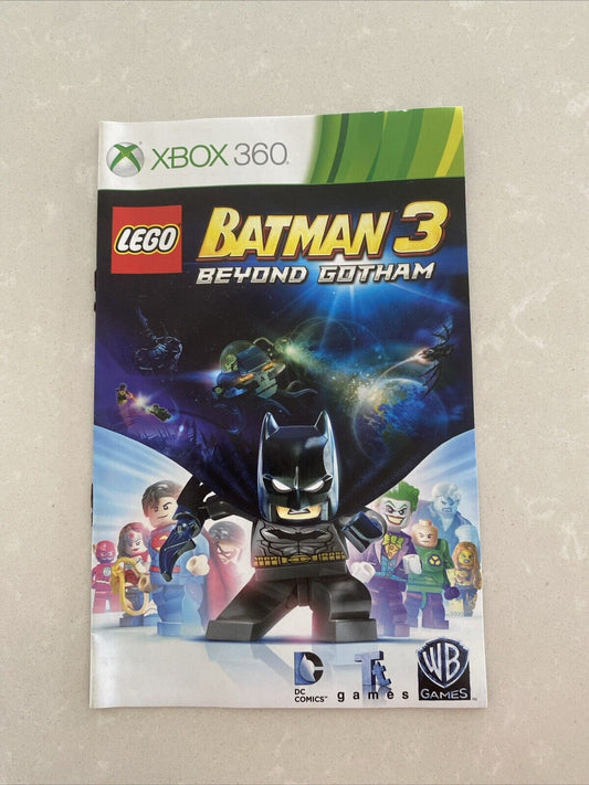 MANUAL ONLYXbox 360 Lego Batman 3 Beyond Gotham Instruction TF DC Comics WB