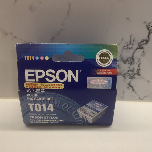 New INK CARTRIDGE EPSON T014 STYLUS COLOUR 480/580 List Sealed 2003  Old Stock