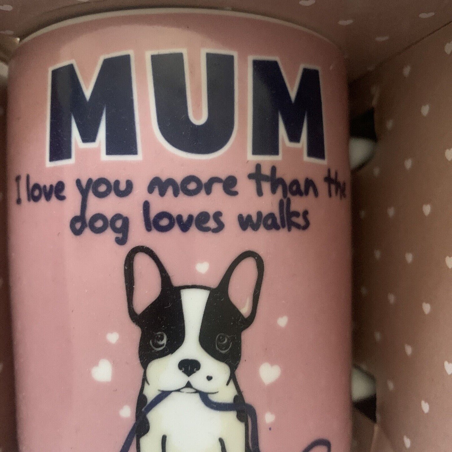 Mug “MUM" Puppy Dog Walks Birthday Mothers Day Gift Office Coffee Cup Xmas NEW