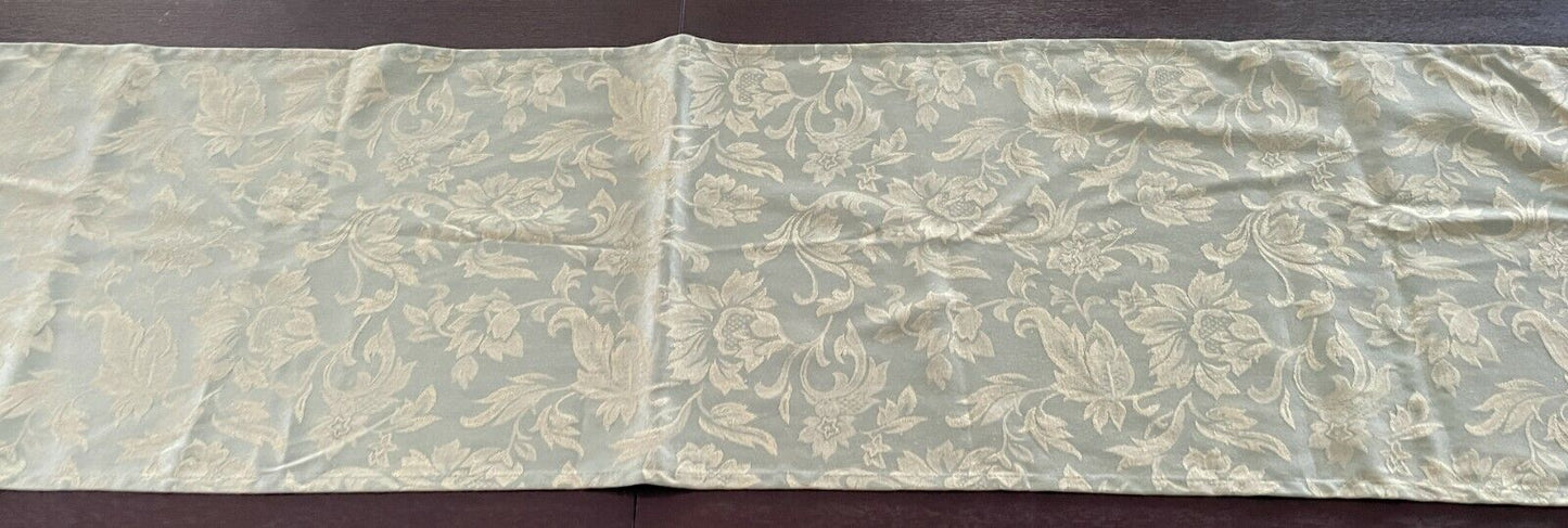 MY HOUSE Table Runner + 6 Place Mats Light Khaki Jacquard Fabric Tassel Trim NEW