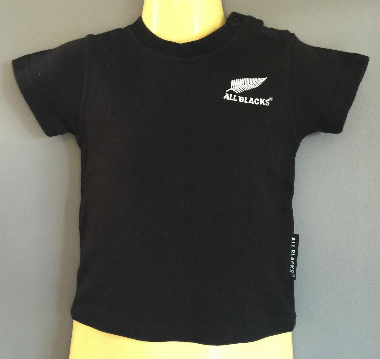 NRL ALL BLACKS Baby Boy T Shirt New Zealand Supporter Short Sleeve Sz 0 6 12mth