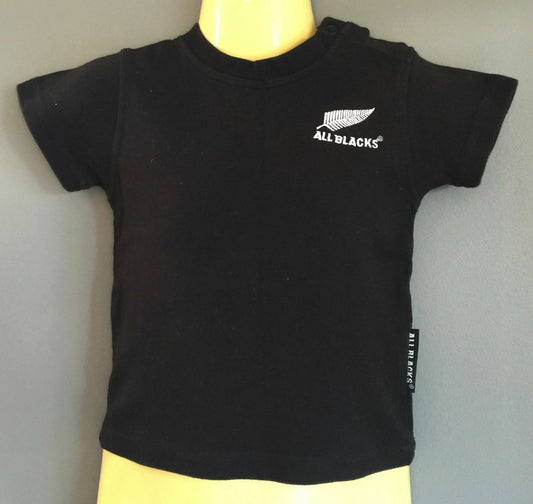 NRL ALL BLACKS Baby Boy T Shirt New Zealand Supporter Short Sleeve Sz 0 6 12mth