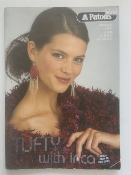 Patons Knitting Pattern Book No 1233 in Tufty & Inca 22 styles sizes XXS - XL