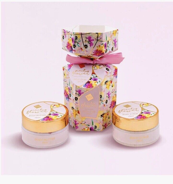 New SUDA by design Body Butter & Scrub Pack Cactus Flower Gift Pack Sealed