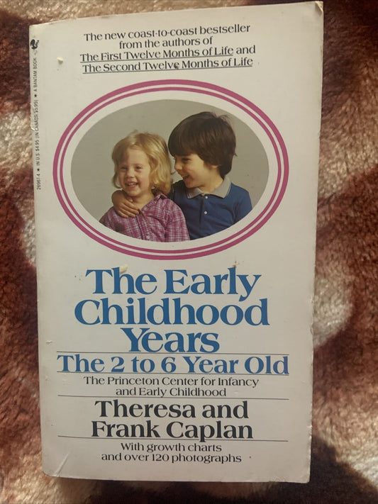 PB Book EARLY CHILDHOOD YEARS 2 - 6yr by Theresa & Frank Caplan 1984 Parenting