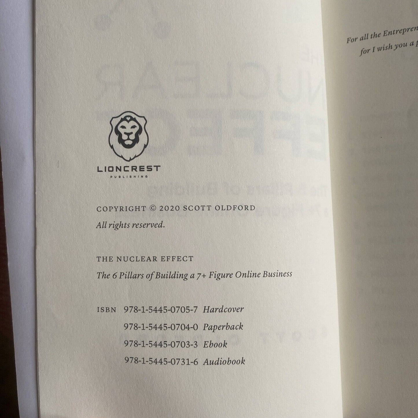PB Book THE NUCLEAR EFFECT The 6 Pillars of Building a 7+ Figure Online Business
