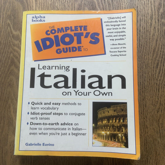 PB Complete Idiot's Guide to LEARNING ITALIAN on Your Own Gabrielle Euvino 2000