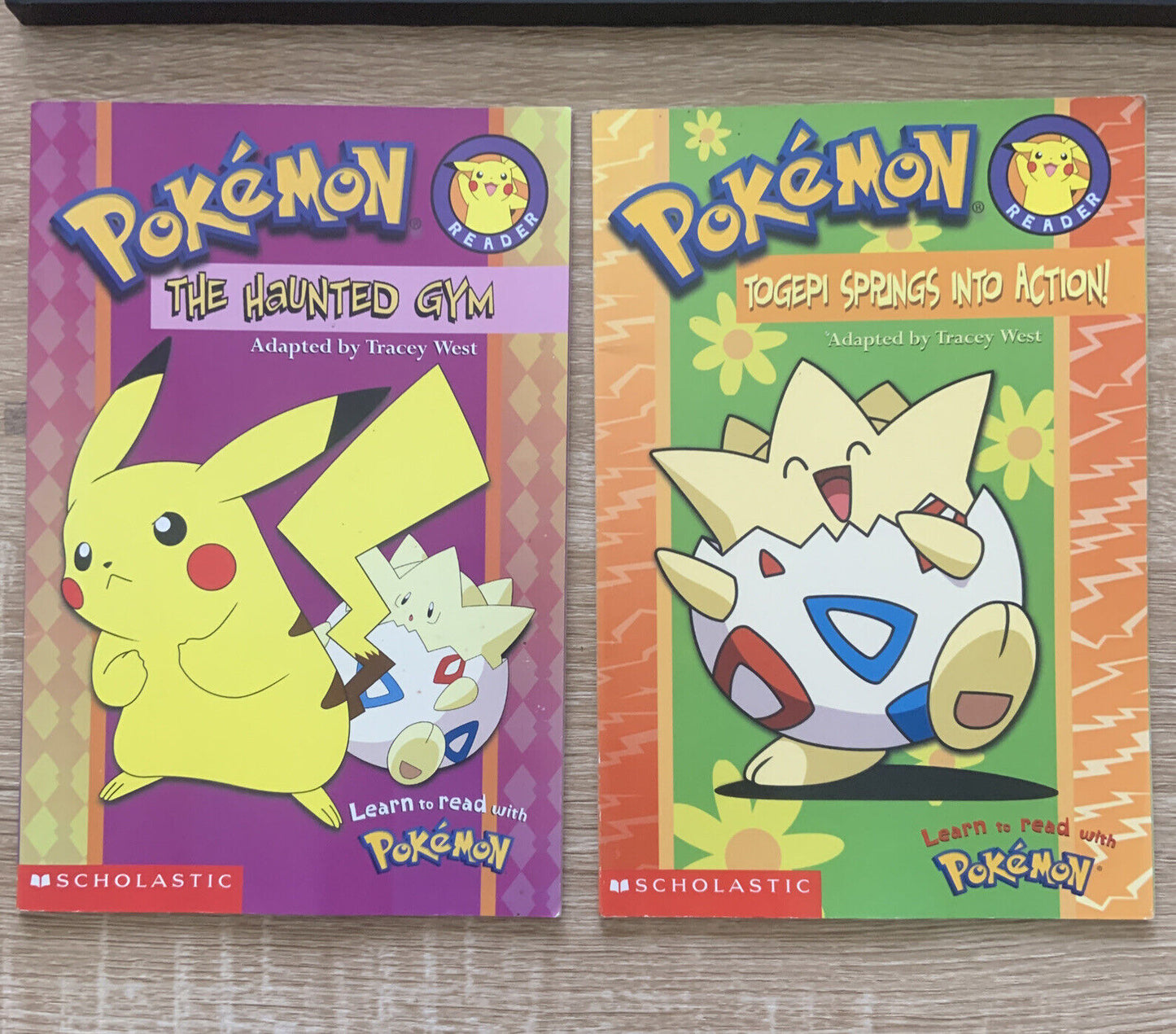 POKEMON 2x Children's Reading Books The Haunted Gym & Togepi Springs Into Action