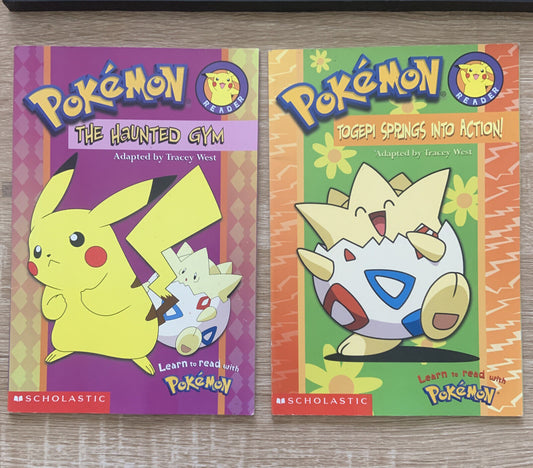 POKEMON 2x Children's Reading Books The Haunted Gym & Togepi Springs Into Action