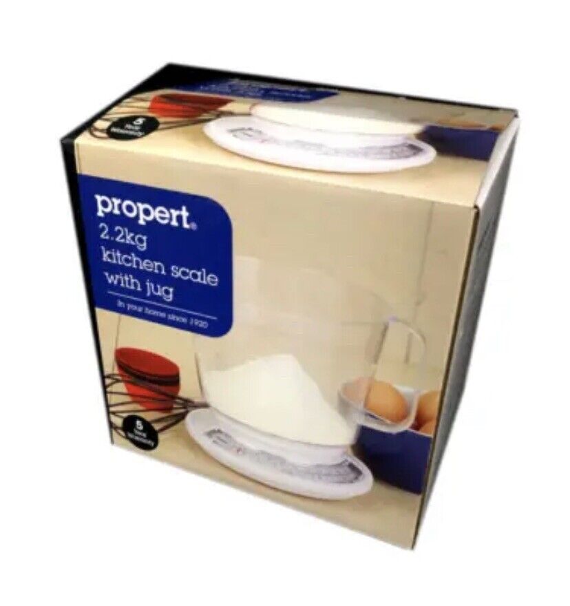 PROPERT Kitchen Scale SS2.2 kg / 5lb With Clear Measuring Jug 1.5 Lt in Box NEW