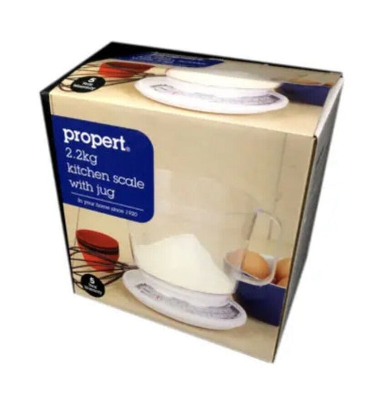 PROPERT Kitchen Scale SS2.2 kg / 5lb With Clear Measuring Jug 1.5 Lt in Box NEW