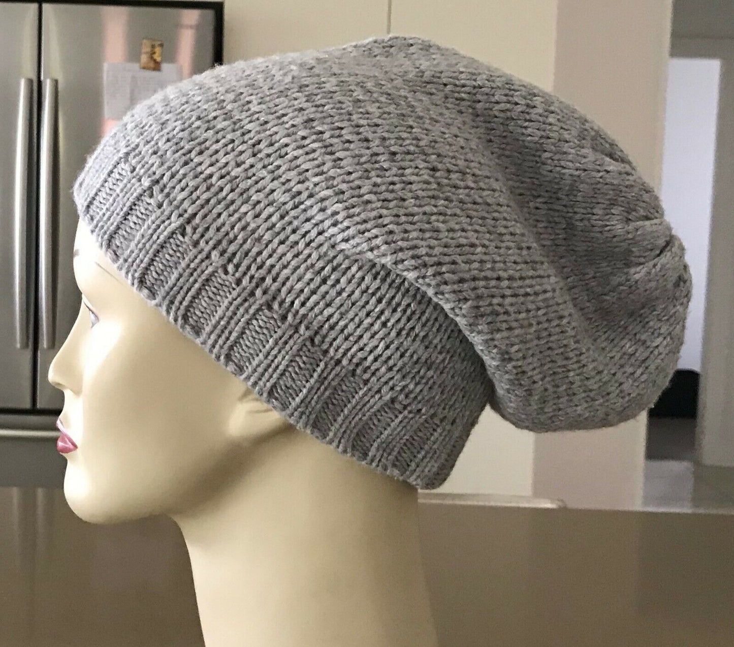 SEED HERITAGE Beanie Knit Slouch or Cuff Front Chunky Grey Winter Hat Cap