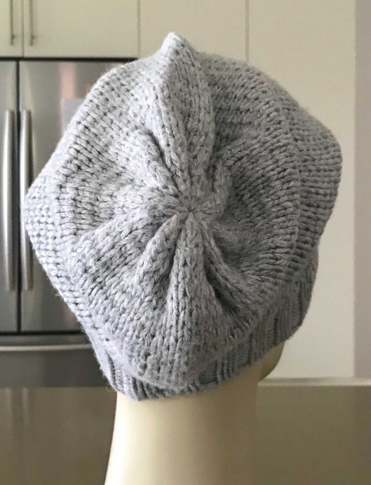 SEED HERITAGE Beanie Knit Slouch or Cuff Front Chunky Grey Winter Hat Cap