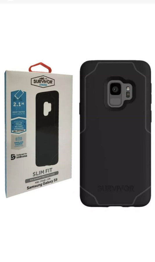 Samsung Galaxy Phone CASE COVER S9 GRIFFIN SURVIVOR Strong Tough Black Grey NEW