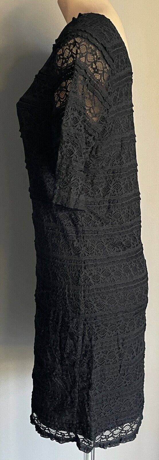 Teen Girl GIRL XPRESS Lace Dress Black Stretch 3/4 Sleeve Sz 18 Ladies 12 NEW