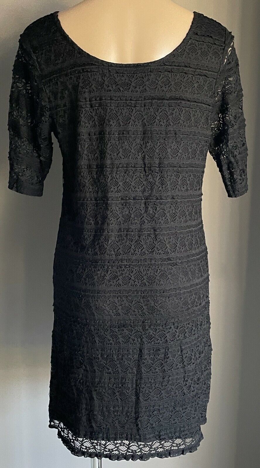 Teen Girl GIRL XPRESS Lace Dress Black Stretch 3/4 Sleeve Sz 18 Ladies 12 NEW