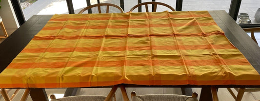 TABLE CLOTH Vintage Bright Shades of Orange Yellow Rectangle Cotton 119 x 161cm