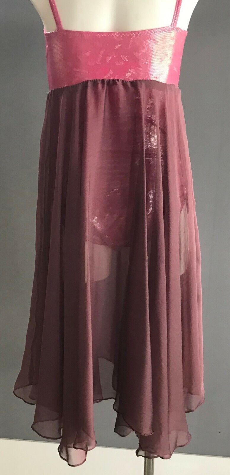 Teen Girl CREMONINI Dance Dress Pink & Grape Colour Inbuilt Bodysuit Stage 14