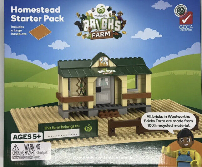 Toy WOOLWORTHS New BRICKS FARM Homestead Starter Pack Woolies Kids Compatible