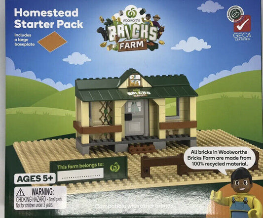 Toy WOOLWORTHS New BRICKS FARM Homestead Starter Pack Woolies Kids Compatible