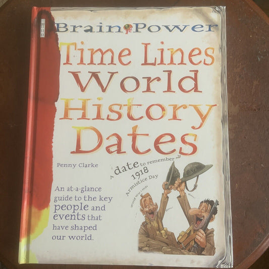 Time Lines World History Dates Brain Power Penny Clarke Lg HC People Events 2006