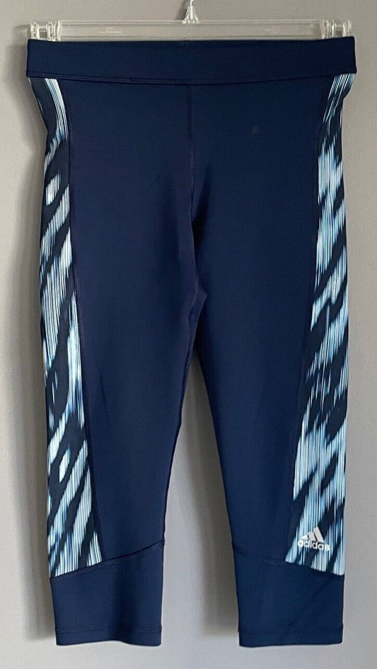 Tween Girl ADIDAS Navy Blue Techfit Climalite Stretch Leggings Size 11 - 12