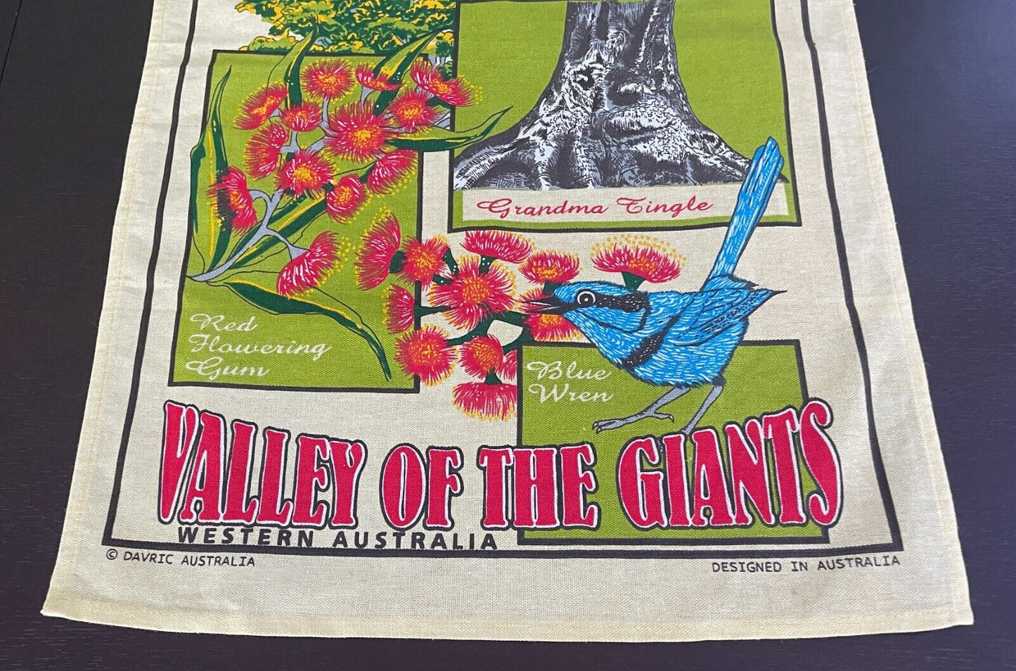 Vintage Linen Cotton Tea Towel "Tree Top Walk" Walpole Nornalup National Park