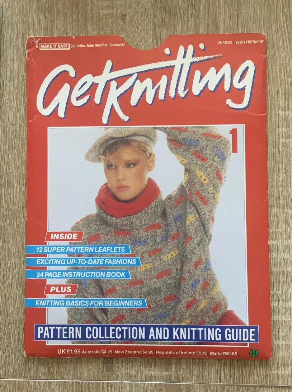 Vintage Get Knitting Pattern Collection & Knitting Guide Vol.1 1980s 1990s NEW