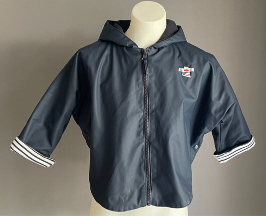 WEEKEND A LA MER Navy Rain Cape Size 23M Hoody Polar Fleece Lined Unisex