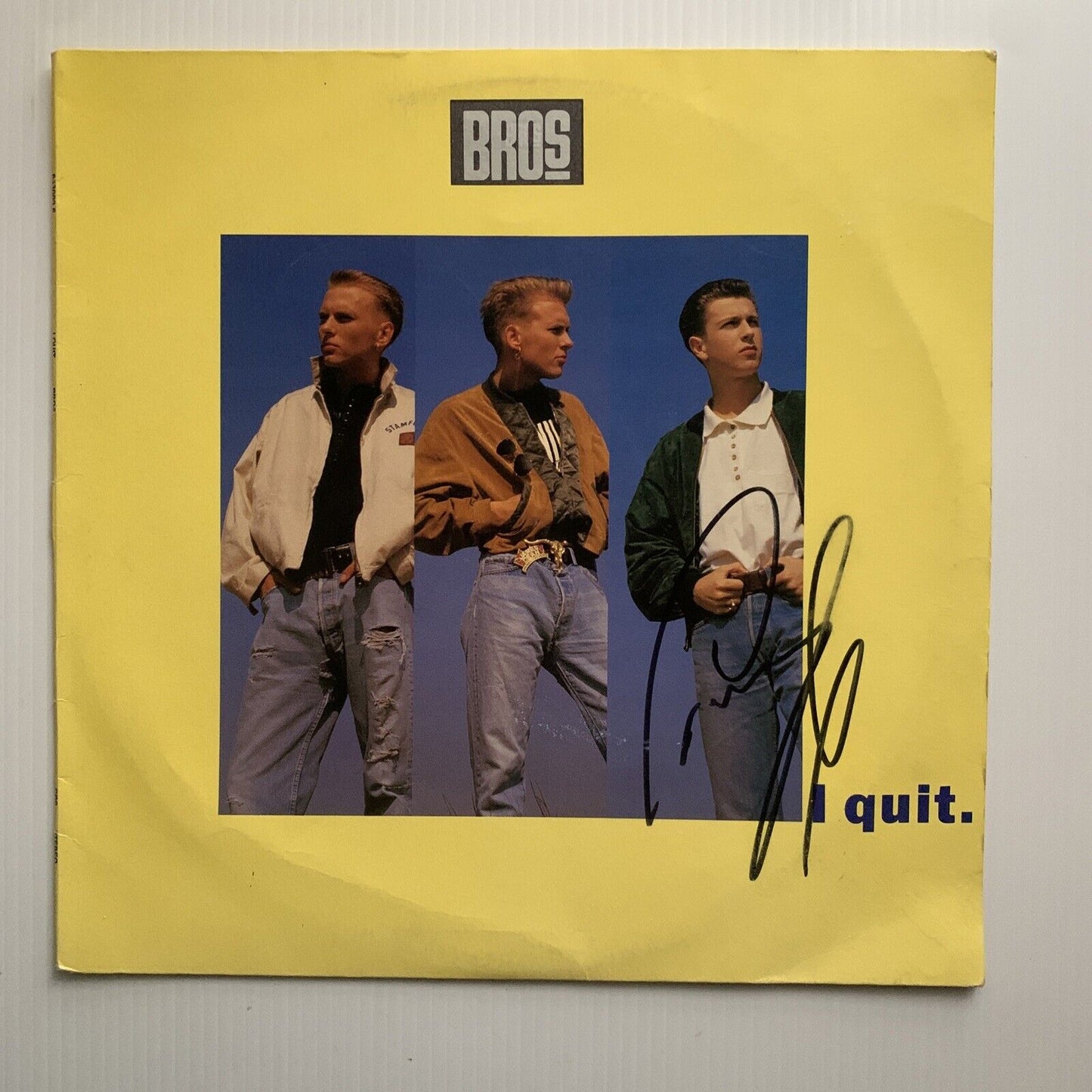 Vinyl LP  12" Single BROS I Quit Rare Signed 1988 Australia Release 45RPM Record