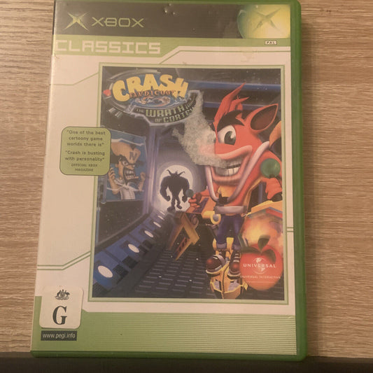 XBOX EMPTY CASE CRASH BANDICOOT Wrath of Cortex Game Classic + BOOKLET No Disc