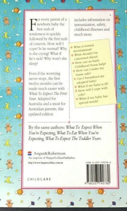 WHAT TO EXPECT THE FIRST YEAR Arlene Eisenberg Murkoff Parenting Newborn PB Book