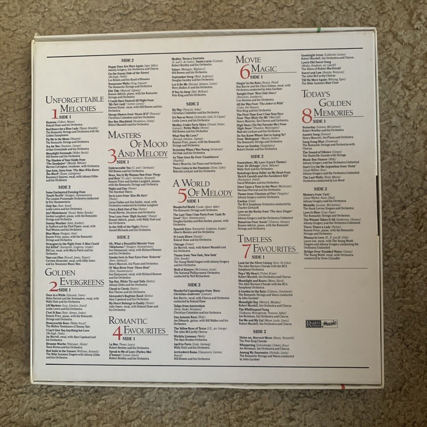 Vinyl LP x 7 Box Set MOST BEAUTIFUL MELODIES of the Century 1985 Readers Digest