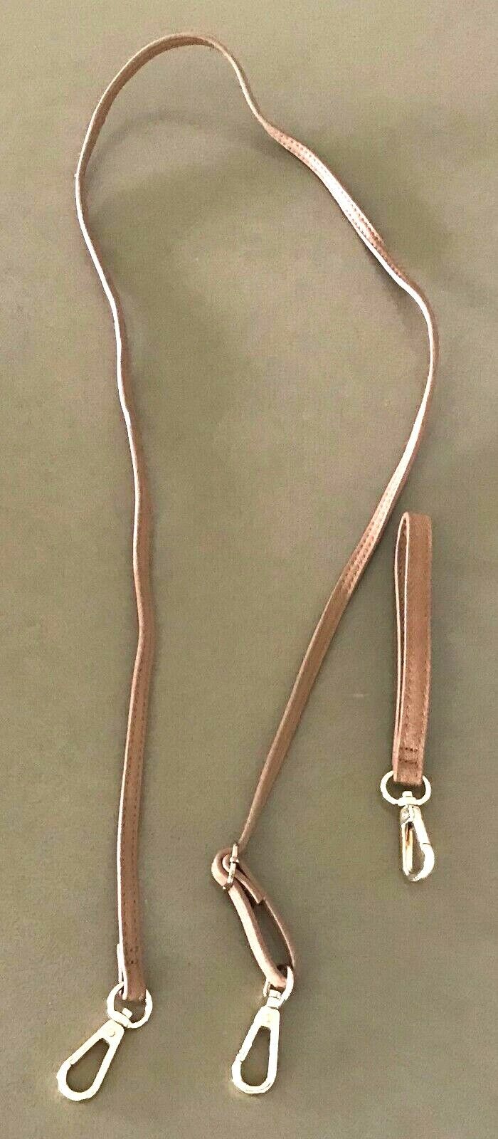 Replacement Hand Bag Shoulder Strap & Wristlet Strap Light Brown PU Adjustable
