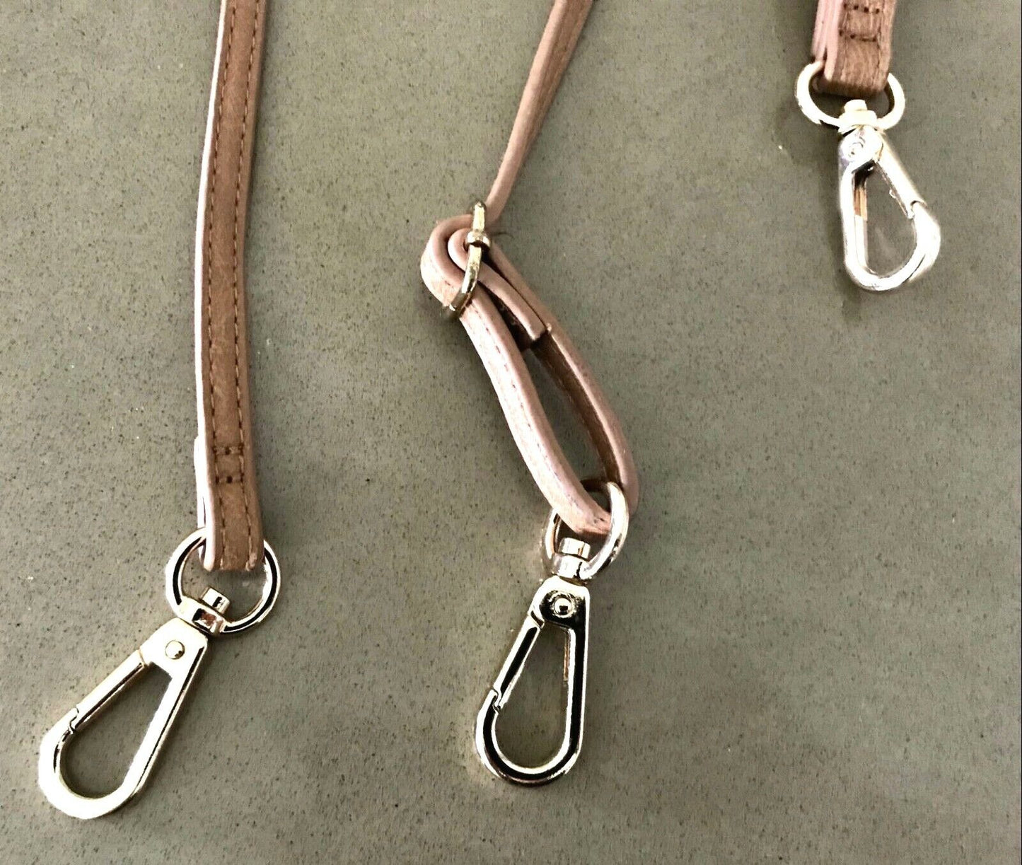 Replacement Hand Bag Shoulder Strap & Wristlet Strap Light Brown PU Adjustable