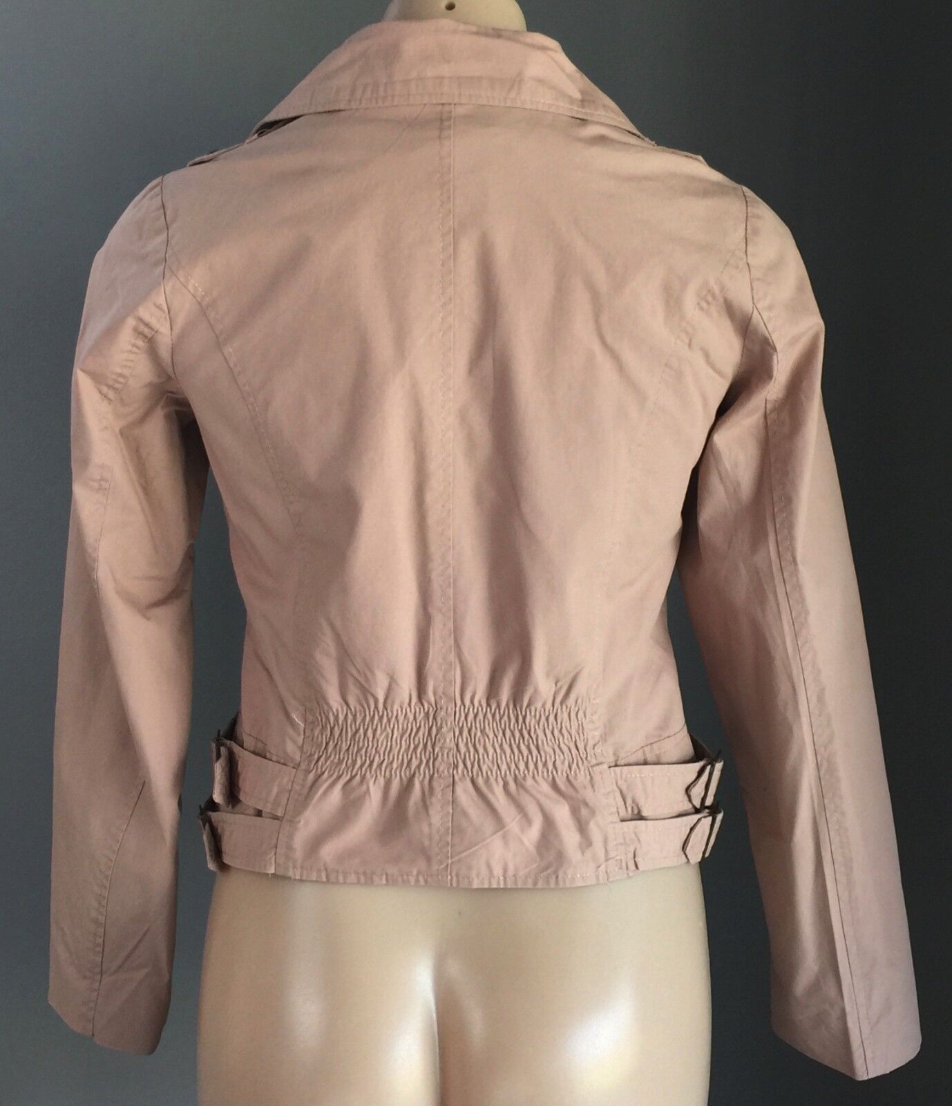 MINK Jacket Moto Biker Style Soft Blush Pink Size S 10 Trans Seasonal Stylish