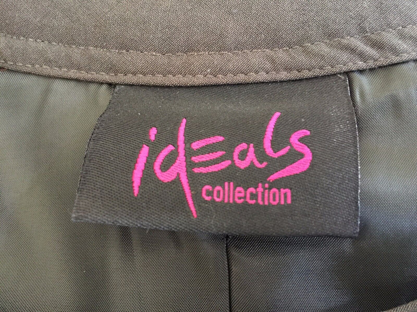 IDEALS Jacket Dark Khaki Round Neck Blazer Ladies Size M 12 Fab 1950's Look