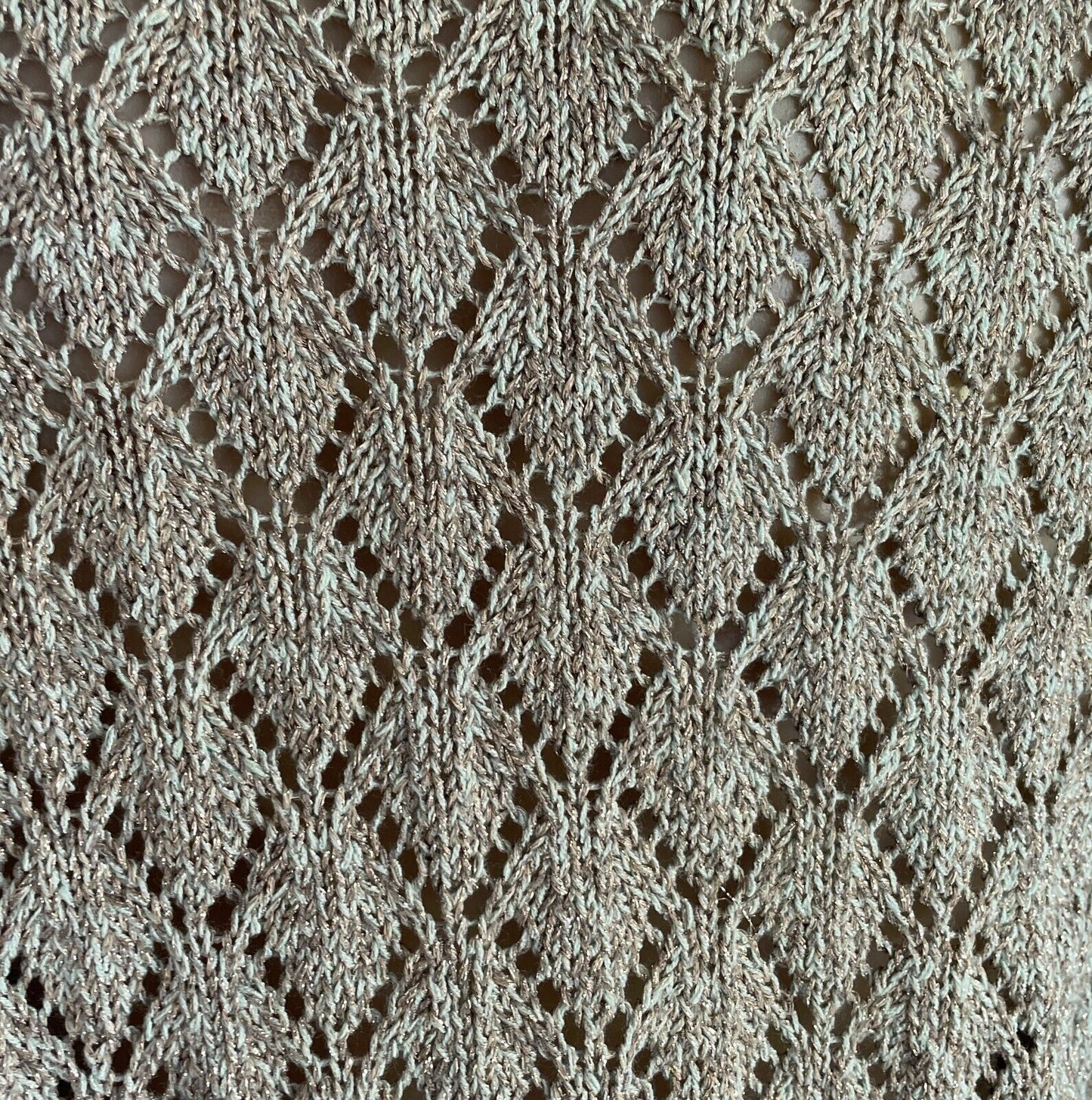 WITCHERY Cardigan Open Knit  Bolero Khaki Gold Green Thread Long Sleeve Size L