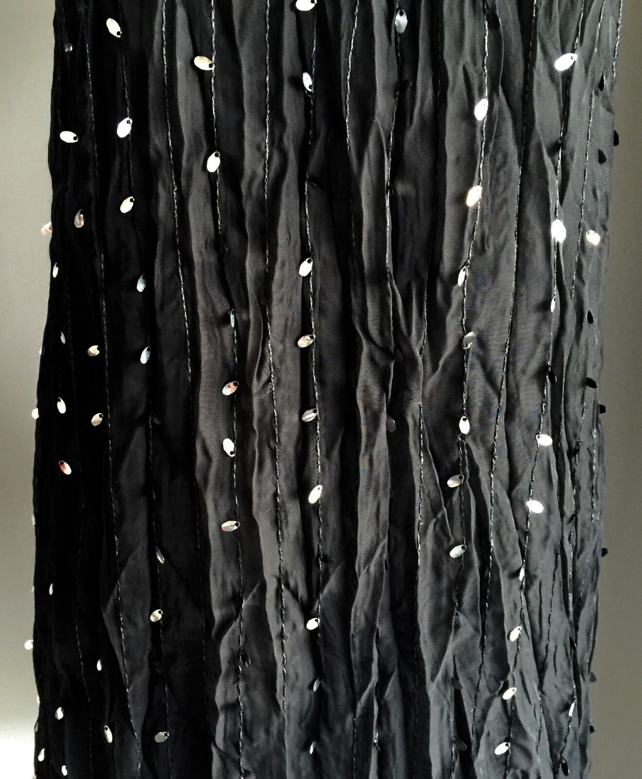 LADAKH Dress Lustrous Black & Large Silver Sequin Halter Neck Ladies Size 10