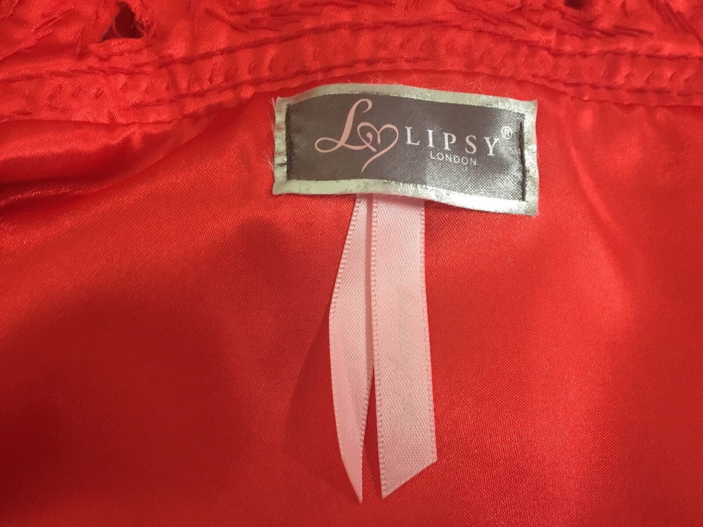 LIPSY Dress Bright Coral Sequin Embellished Sleeveless Empire Waist Size 8 NEW